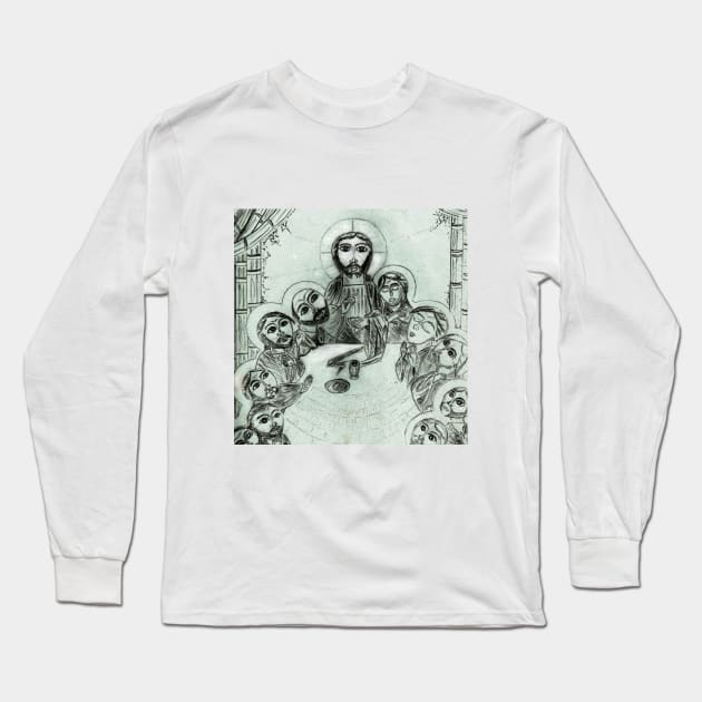 Mystical Last Supper Long Sleeve T-Shirt by jesusdramatizedcom